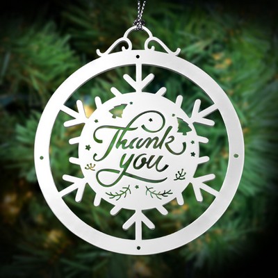 3.5" Custom Laser Cut Silver Ornaments (2mm)