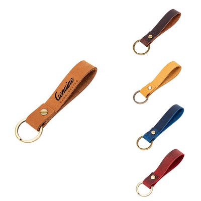 Leather Key Chain with Zinc Alloy Ring