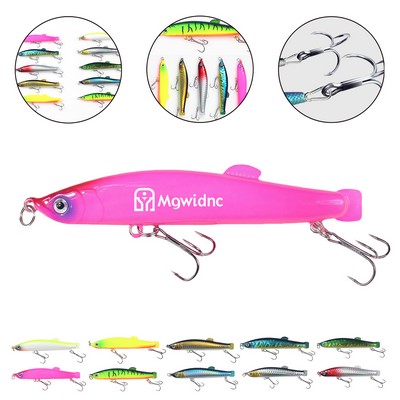 11.5g 3.54" Sinking Pencil Lure with Treble Hooks, Blood Groove, Long Cast, Hard Bait