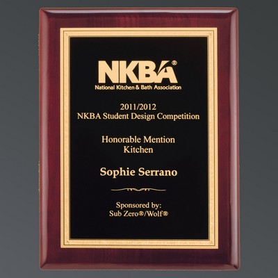 Rosewood Piano Finish with Textured Black Brass/Florentine, Medium (8"x10")