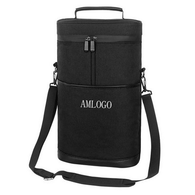 Elegant Oxford Cloth Insulated Wine Carrier
