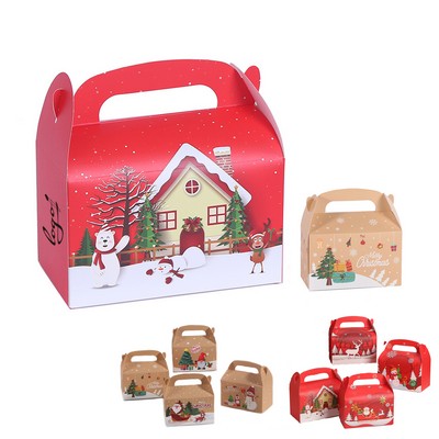 Christmas House Cardboard Treat Boxes For Holiday Xmas Goody Gift