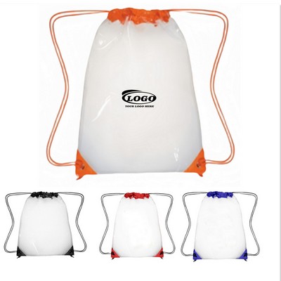 Clear PVC Drawstring Backpack Bag