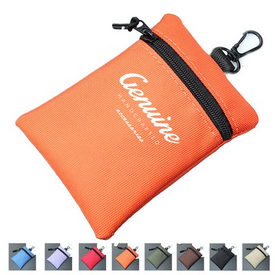 Non-woven Zippered Sport Accessory Pouch with Clip