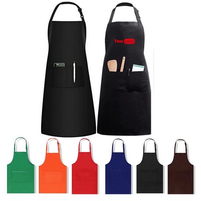 Polyester-Cotton Kitchen Apron With Pockets