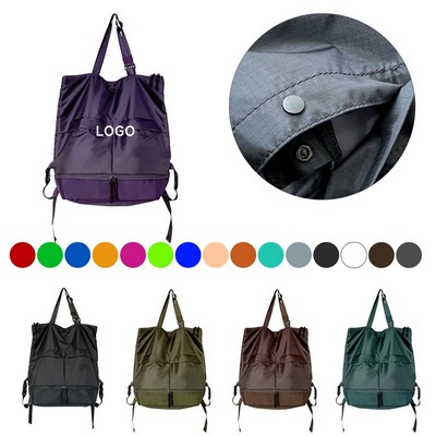 Tote Bag With Shoe Compartment