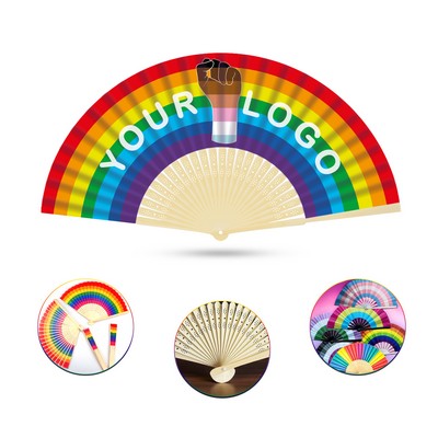 Pride Rainbow Folding Fan