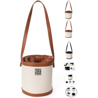 Classic Canvas Bucket Shoulder Bag