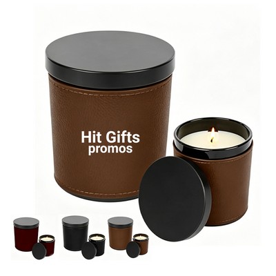 Scented Candle With Leatherette Sleeve
