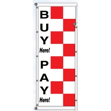 8' x 3' Race Style Sleeved Message Flag – Double Sided