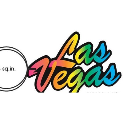 Las Vegas (Stacked) Key Chain w/Clear Mirrored Back (6 Square Inch)