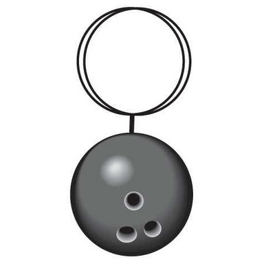 Gray Bowling Ball Key Chain w/Clear Mirrored Back (4 Square Inch)