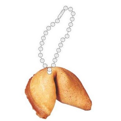 Fortune Cookie Promotional Key Chain w/ Black Back (2 Square Inch)