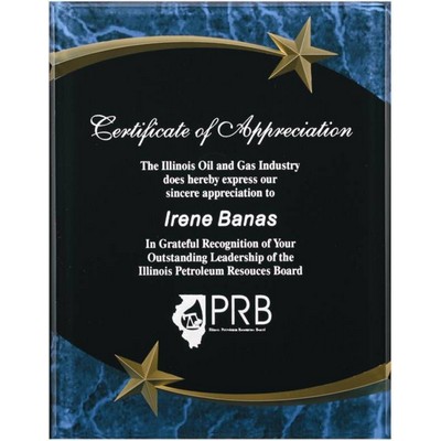 Acrylic Shooting Star Blue Marble Wall Plaque 9" x 11"