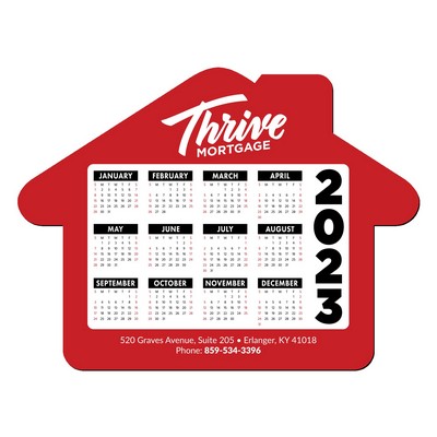 House Shape Hard Surface Calendar Mouse Pad Full Color 1/16" Rubber Base