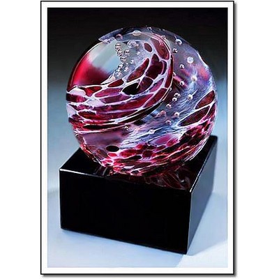 Burgundy Python Sculpture w/ Marble Base (3"x4.5")