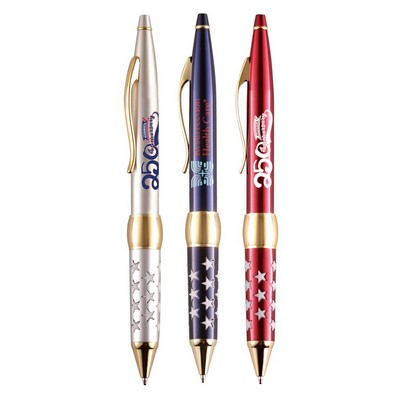 America 250 Patriot Star Grip Twist Action Metal Ballpoint pen