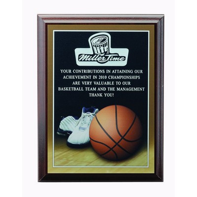 Basketball Photo Sports Plaque w/Laser Engraved Plate (6"x 8")