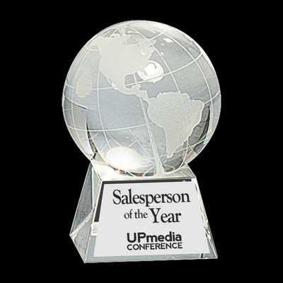 Crystal Globe Award on Clear Base (4½")
