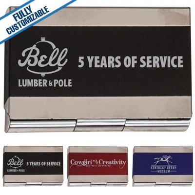 Red Stainless Steel Business Card Holder (3.75" x 2.5")