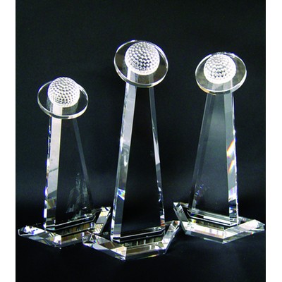 Golf Tower Optical Crystal Award/Trophy 12.5"H - Variant A