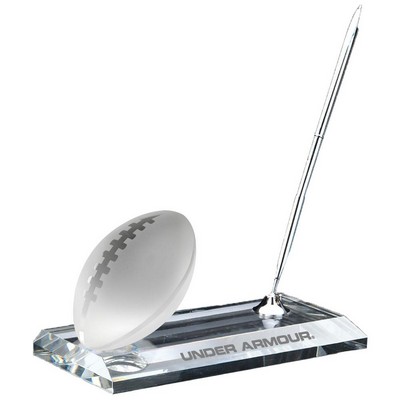 Crystal Football with Pen Stand Set