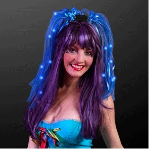 Blue LED Noodle Headbands - BLANK