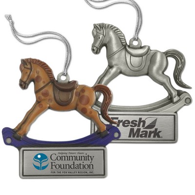 Retail Design Ornament - Rocking Horse (Full Size Pewter)