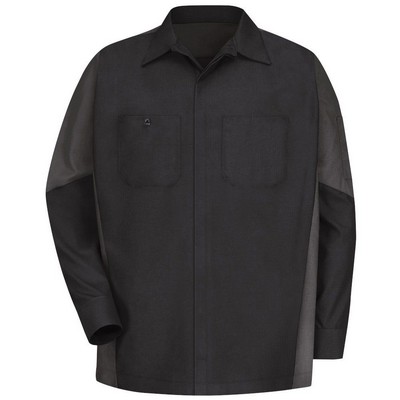 Red Kap Shirts - Men's Long Sleeve Two-Tone Crew Shirt