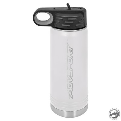 Powder Coated White Travel Water Bottle