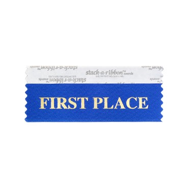 First Place Stk A Rbn Blue Ribbon Gold Imprint