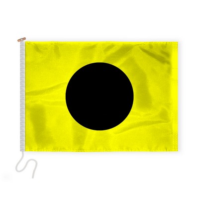 2.5'x3.3' 1ply Nylon Yellow with Black ball Beach Safety Flag with Rope & Toggle – Printed