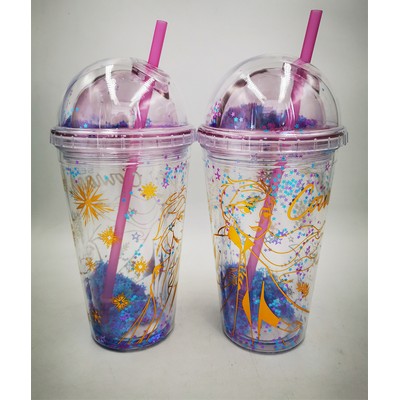 Double Layer Shiny Quicksand Sequins Drinking Cup