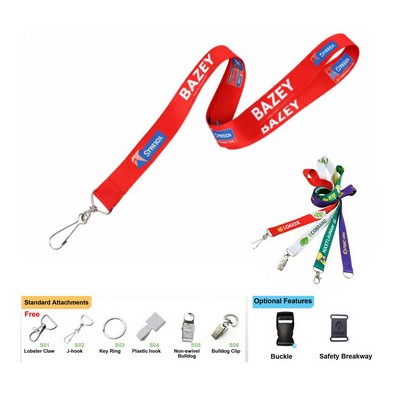 Full color Polyester Dye-sublimated lanyard 3/4"