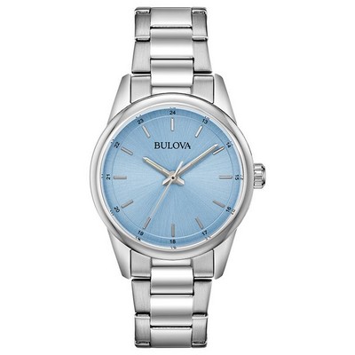 Bulova Watches Ladies' Classic Stainless Steel Watch, Light Blue Dial