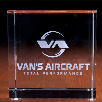Square Crystal Block Award (7"x 7" x 3-1/8")