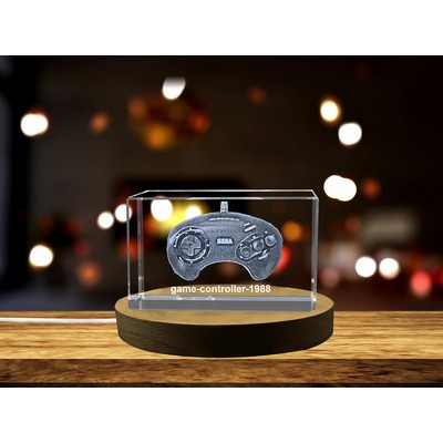 Classic 1988 Gamepad Crystal Trophy Award w/LED Base