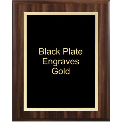 Walnut Plaque 8" x 10" - Black/Gold - 6" x 8" Simplicity Plate