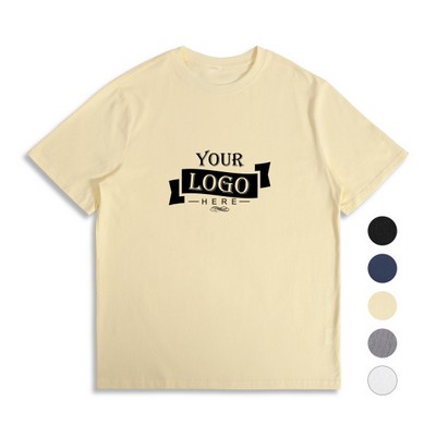 6.3 oz 100% Cotton Men's Round Neck Short Sleeve T-shirt(Heat transfer)