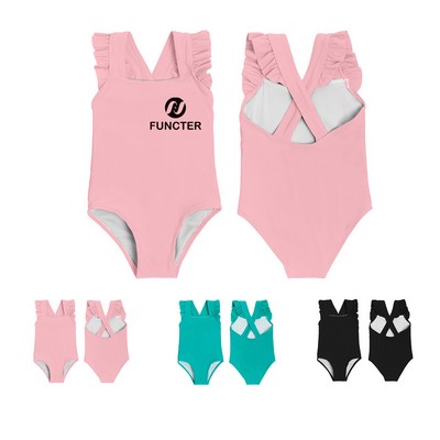 Girls Ruffle One Piece Swimsuit Quick Dry