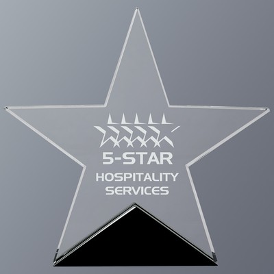 Clear Glass Star on Black Base, Small (5-3/4"x5-1/2")