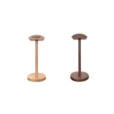 Solid Wood Headphone Stand for Desk Display and Gaming Setup