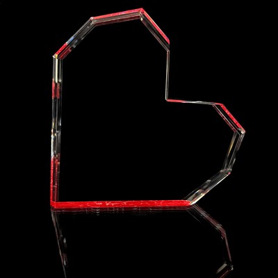 Diamond Bevel Heart Award On Side - H- S
