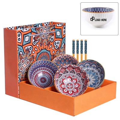 4-In-1 Bohemian Style Ceramic Bowl Set