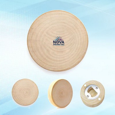 Wooden Bottle Opener with Refrigerator Sticker Function for Easy Access and Convenient Use