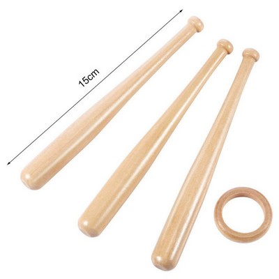 Mini Baseball Bat Wooden Ring