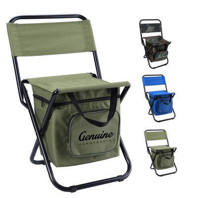 Outdoor Adventure Folding Chair with Insulated Cooler Bag