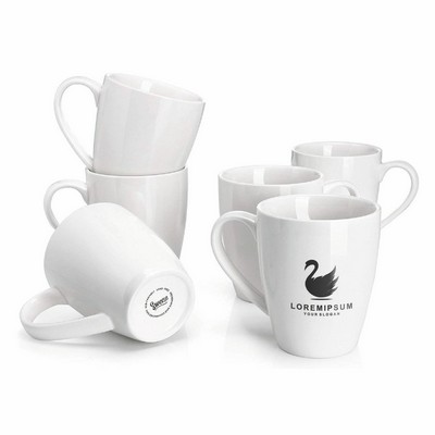 Porcelain Coffee Mugs - 16 Ounce Cups for Latte, Hot Tea, Cappuccino, Mocha, Cocoa, White