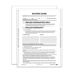 PEEL n SEAL™ English Exterior Implied Warranty Buyers Guide Window Sticker
