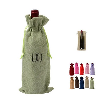 Natural Burlap Wine Bottle Gift Bag